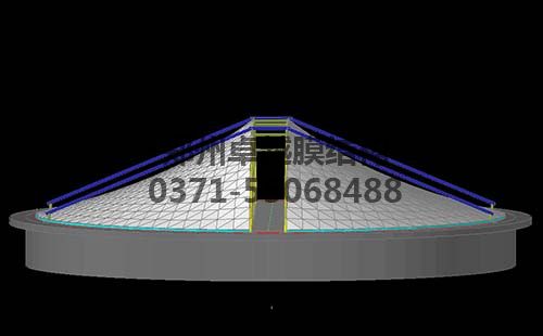 圓形新濃縮池反吊膜結(jié)構軸測圖