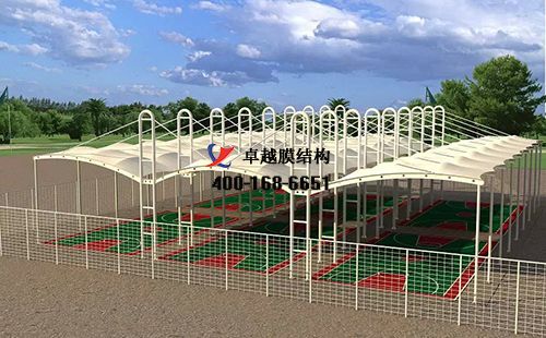  石河子膜結構網(wǎng)球場門球場籃球場（ 阜新籃球?qū)W校）設計施工安裝案例