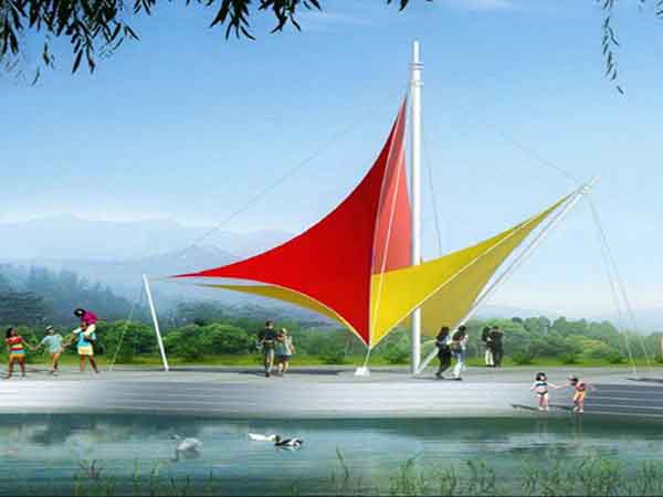龍巖景觀<font color='red'>張拉膜結構</font>遮陽棚【生產(chǎn)廠家】