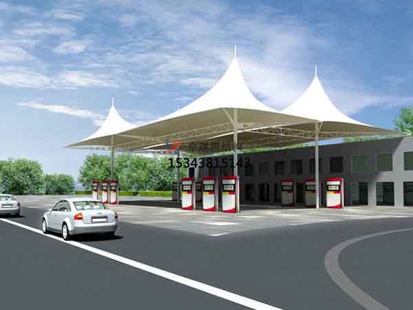 郴州膜結構加油站頂棚【生產(chǎn)廠家】郴州 加氣站膜結構遮陽棚公司