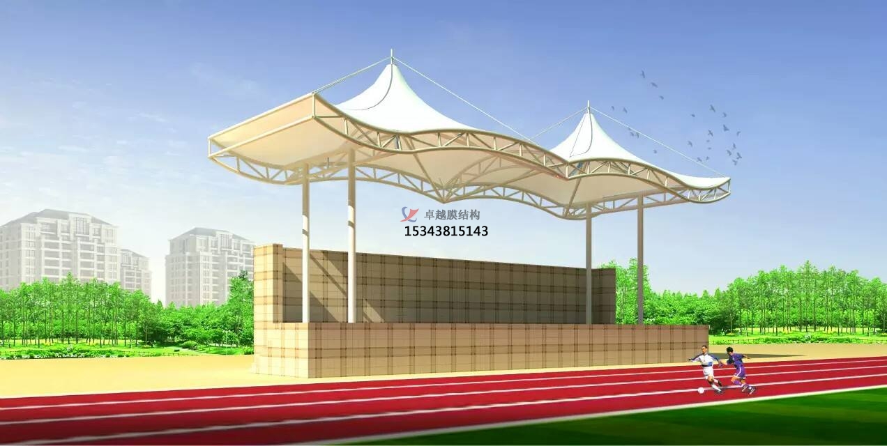 鄢陵體育公園膜結(jié)構(gòu)【看臺(tái)雨棚】門球場案例